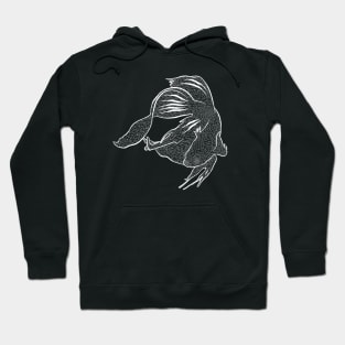 White Fighting Fish Hoodie